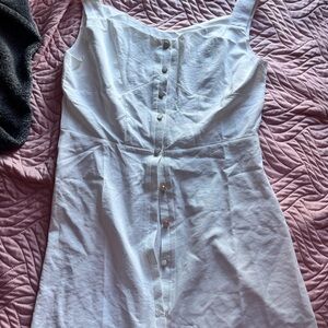 Elegant White Button-Down Dress